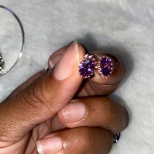 Purple stud earrings